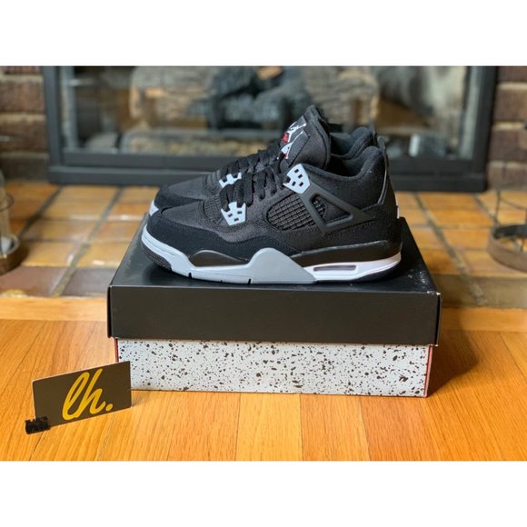 Size 5.5y Air Jordan 4 Retro SE “Black Canvas” Athletic Basketball Sneakers DV05